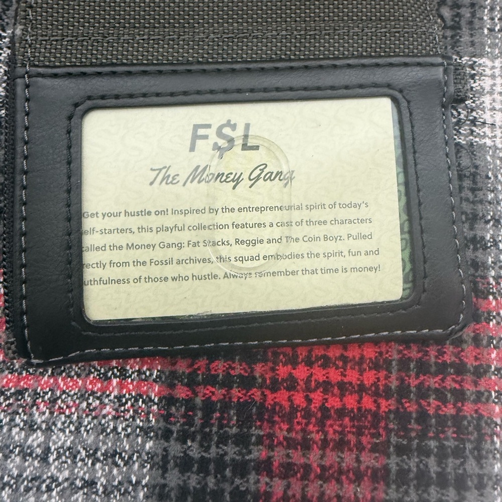 Fossil FSL The Money Gang Blue/Army Green Zip Up Wallet